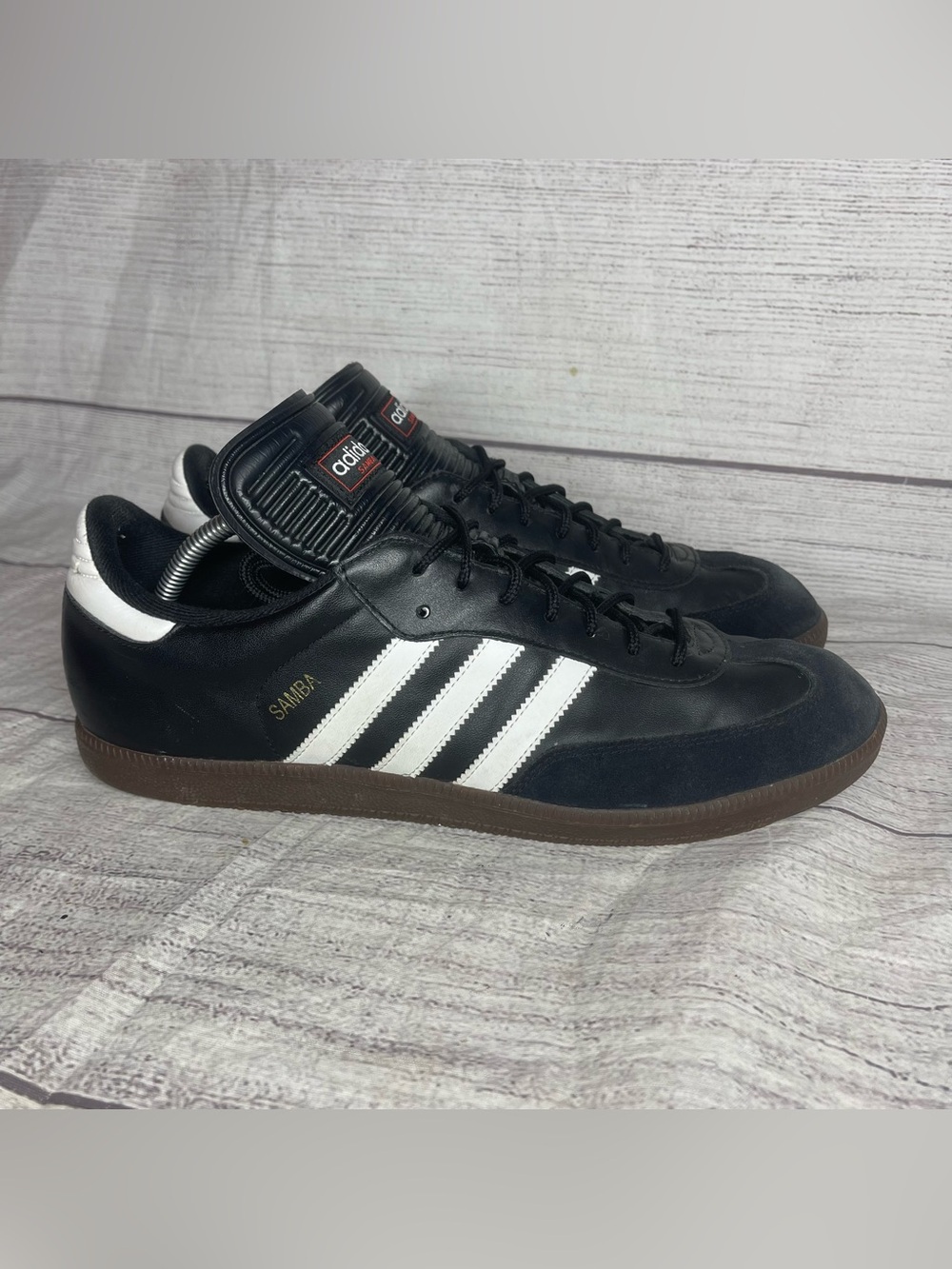 Adidas Men’s 12 Samba OG Black White Gum Leather Shoes